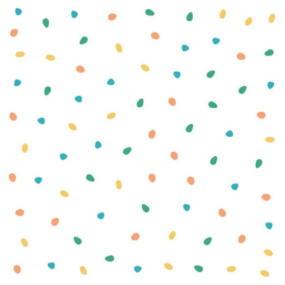 Papel de Parede Adesivo Confeti Verde e Laranja N05023