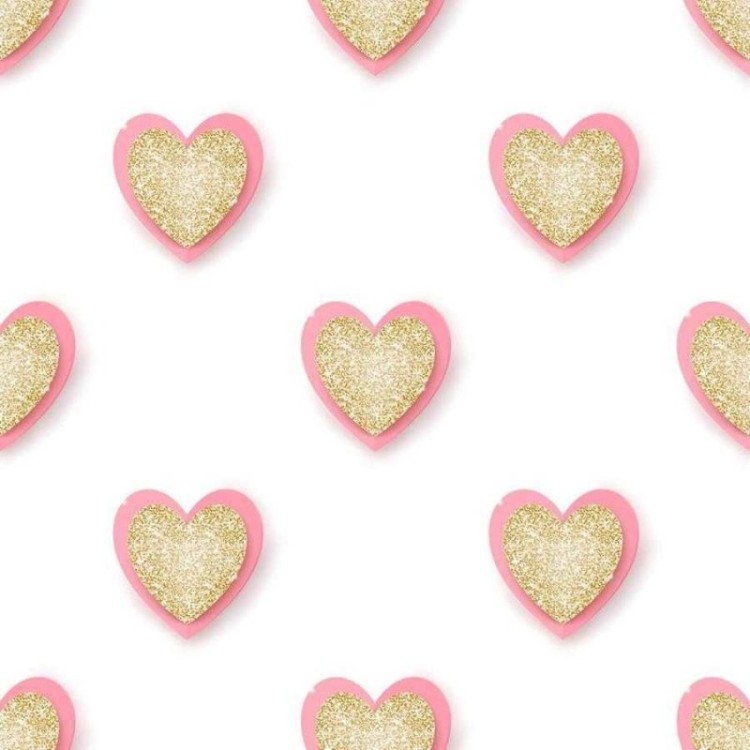 Papel de Parede Adesivo Coração 3D com Glitter...