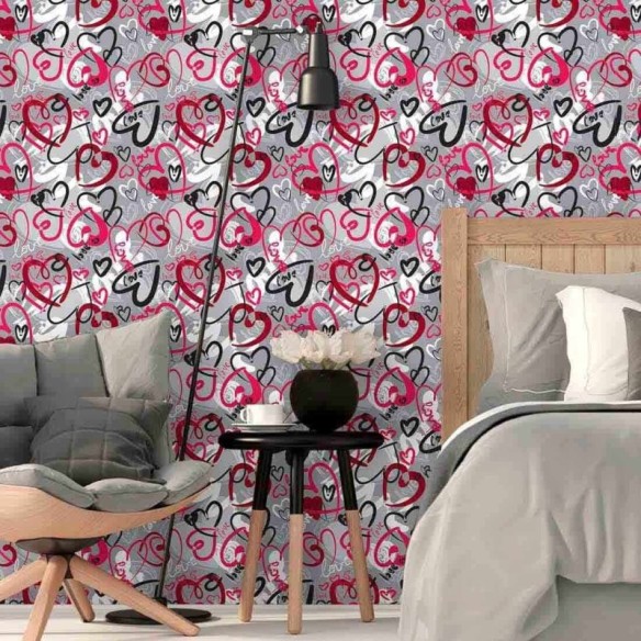 Papel de Parede Adesivo Coração 93626935