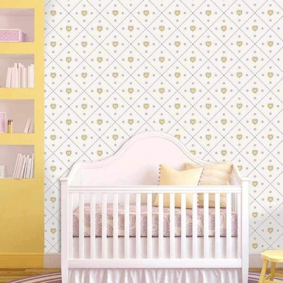 Papel de Parede Adesivo Coração Amarelo 010839