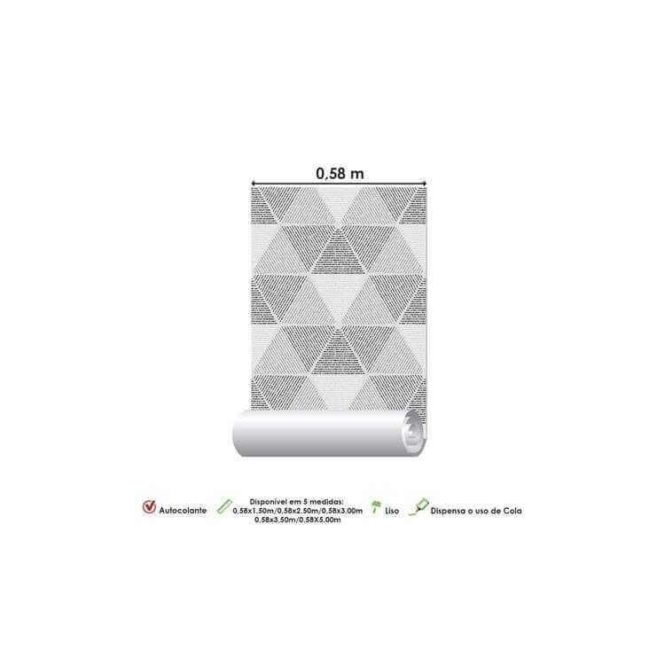 Papel de Parede Adesivo 3D Branco Cinza  161403812