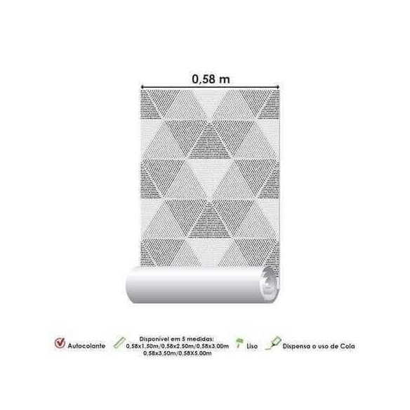 Papel de Parede Adesivo 3D Branco Cinza  161403812