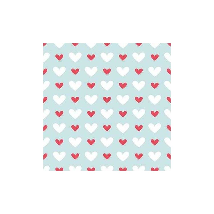 Papel de Parede Adesivo Coração Branco Azul e...