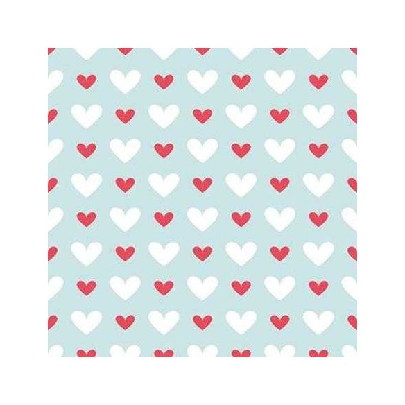 Papel de Parede Adesivo Coração Branco Azul e Vermelho 0601