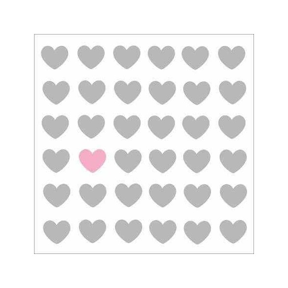 Papel de Parede Adesivo Coração Cinza Rosa 2146544