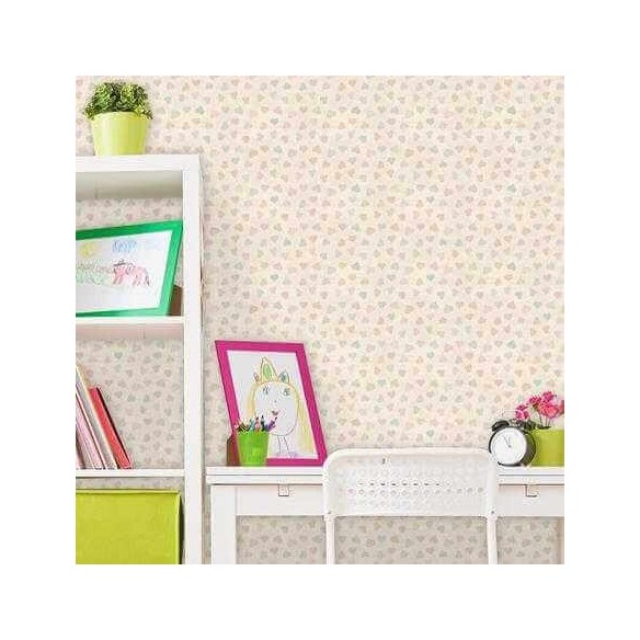 Papel de Parede Adesivo Coração Colorido 127274729