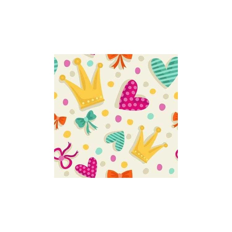 Papel de Parede Adesivo Coração Coroas 179980