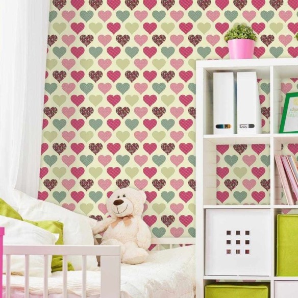 Papel de Parede Adesivo Coração Estampado 179878151