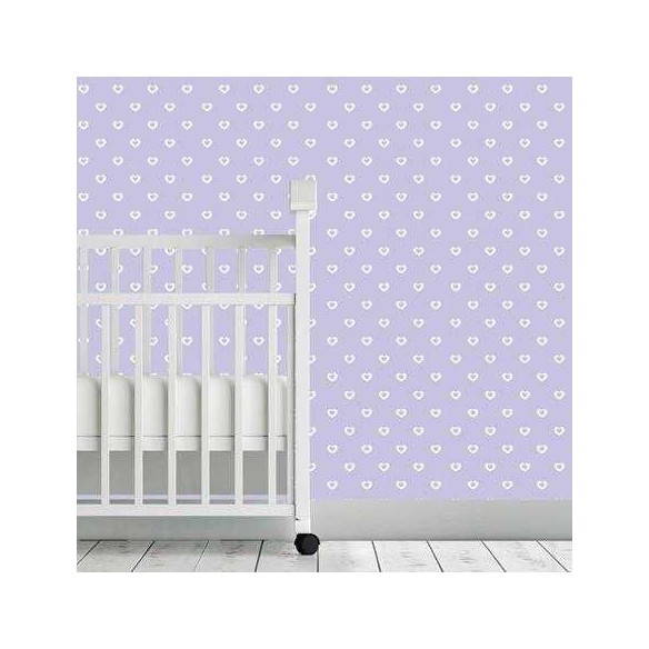 Papel de Parede Adesivo Coração Lilás 010832