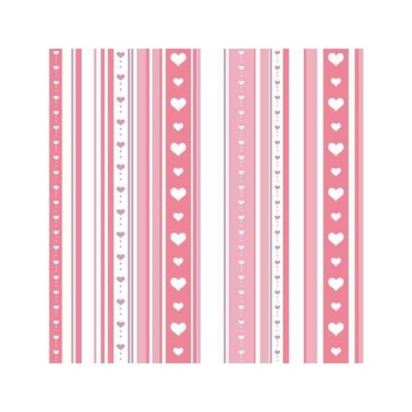 Papel de Parede Adesivo Coração Listrado Rosa 262496099