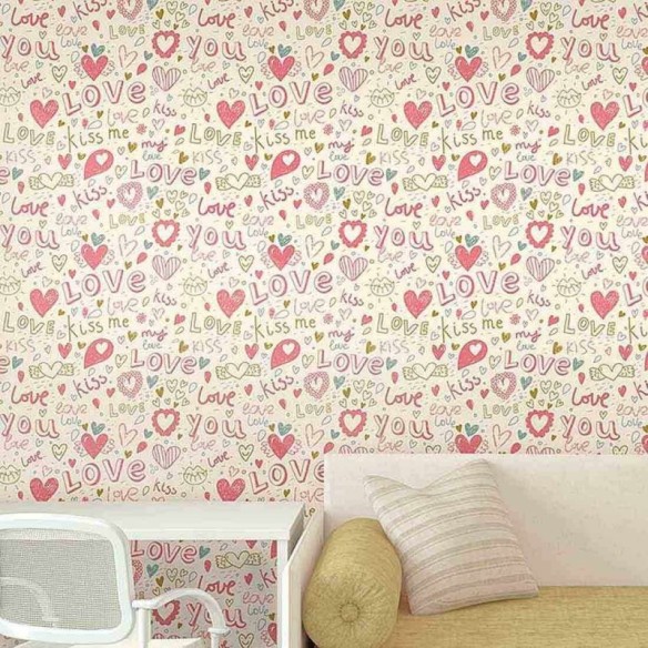 Papel de Parede Adesivo Coração Love 141931696