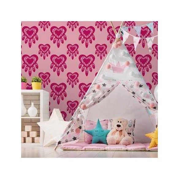 Papel de Parede Adesivo Coração Rosa 7716963