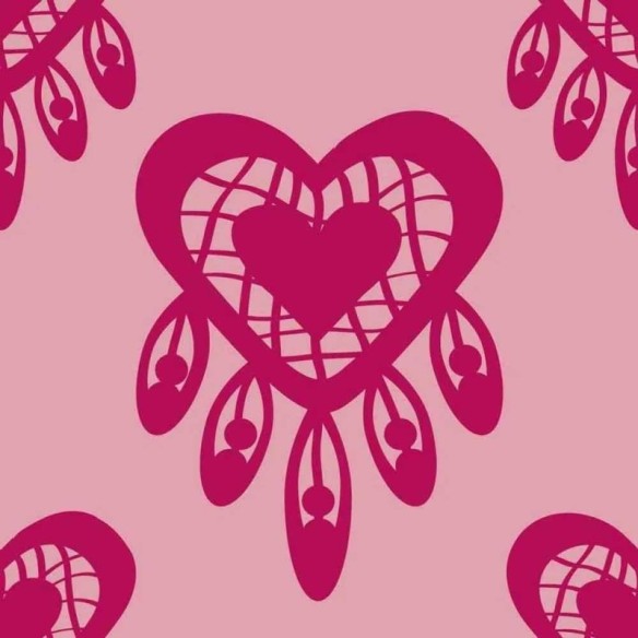 Papel de Parede Adesivo Coração Rosa 7716963