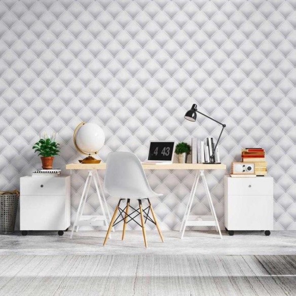 Papel de Parede Adesivo 3D Capitone N06163
