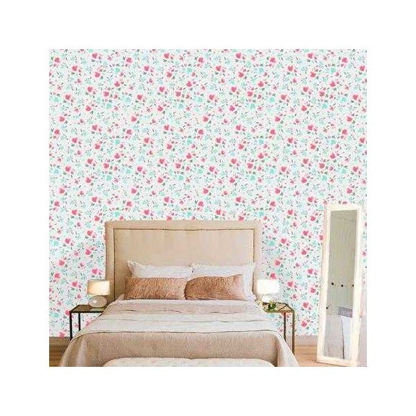 Papel de Parede Adesivo Coração Rosa e Azul 146512421