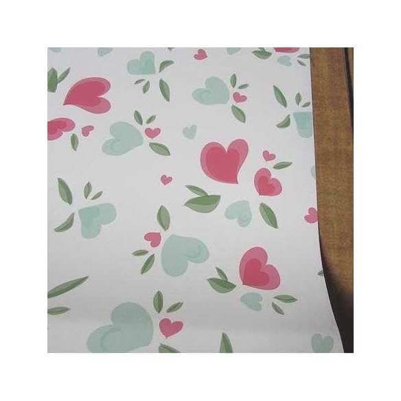 Papel de Parede Adesivo Coração Rosa e Azul 146512421