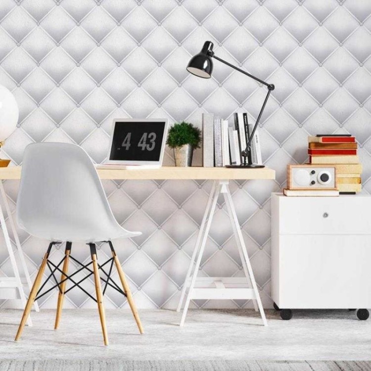 Papel de Parede Adesivo 3D Capitone N06163