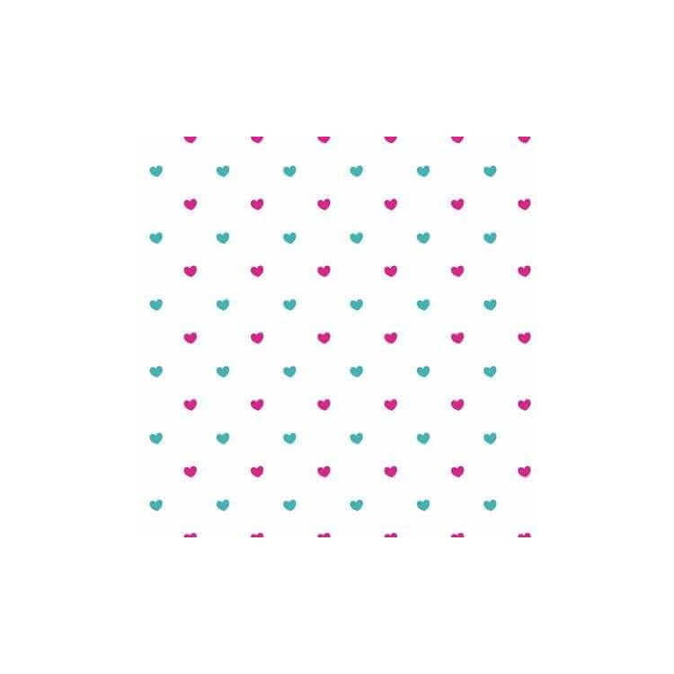 Papel de Parede Adesivo Coração Verde e Rosa...