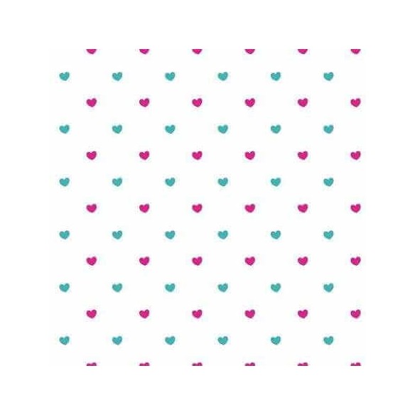 Papel de Parede Adesivo Coração Verde e Rosa 372766272