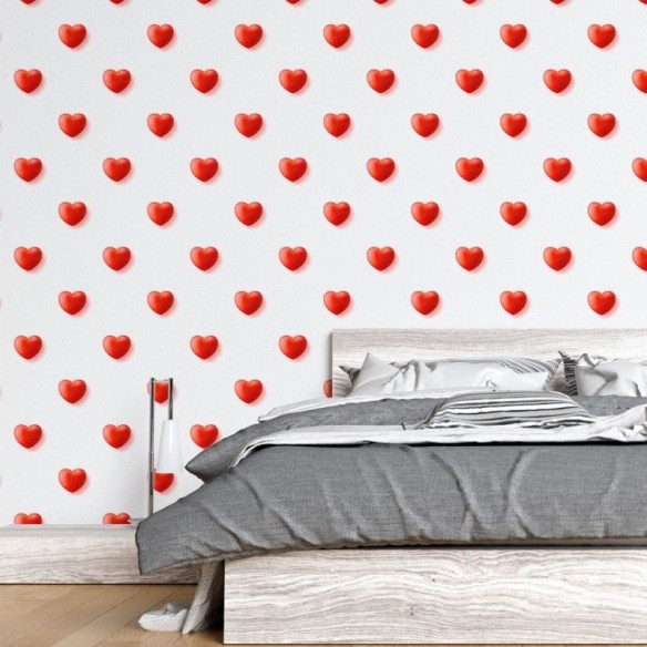 Papel de Parede Adesivo Corações 3D N015131