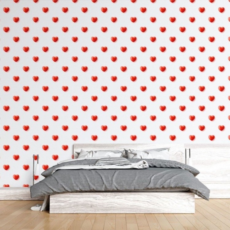 Papel de Parede Adesivo Corações 3D N015131