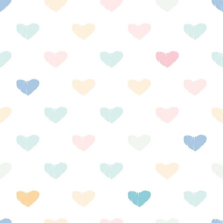 Papel de Parede Adesivo Corações Coloridos N06253