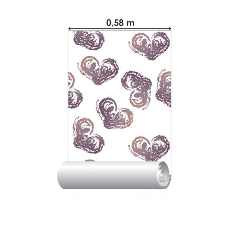 Papel de Parede Adesivo Corações de Giz N06023