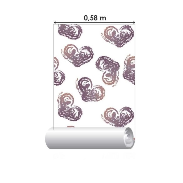 Papel de Parede Adesivo Corações de Giz N06023