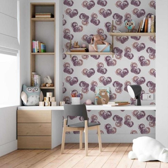 Papel de Parede Adesivo Corações de Giz N06023