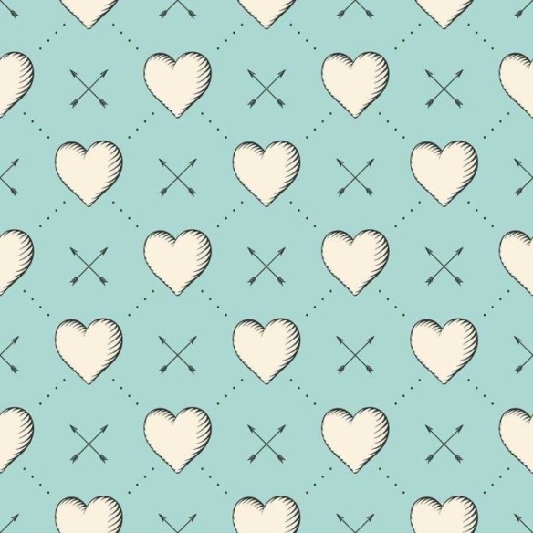 Papel de Parede Adesivo Corações em Fundo Azul N06152