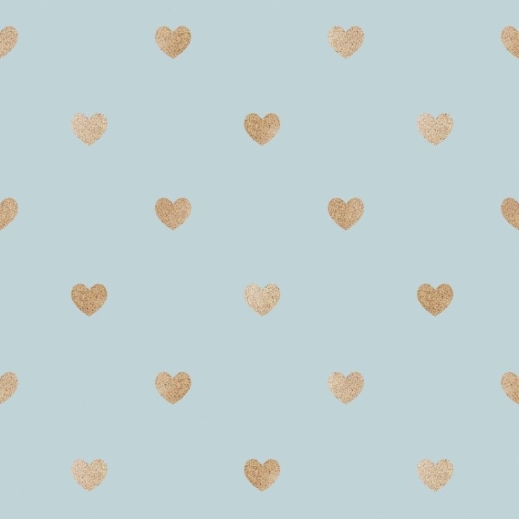 Papel de Parede Adesivo Corações Golden Hearts...