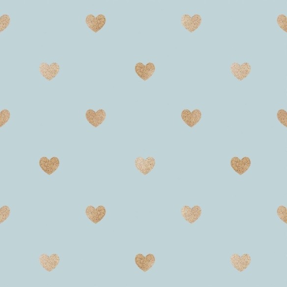 Papel de Parede Adesivo Corações Golden Hearts N018075