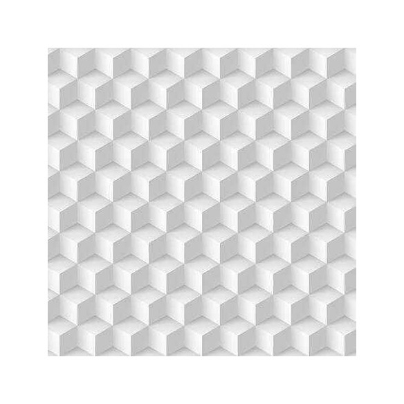 Papel de Parede Adesivo 3D Cubos Branco e Cinza 223036177
