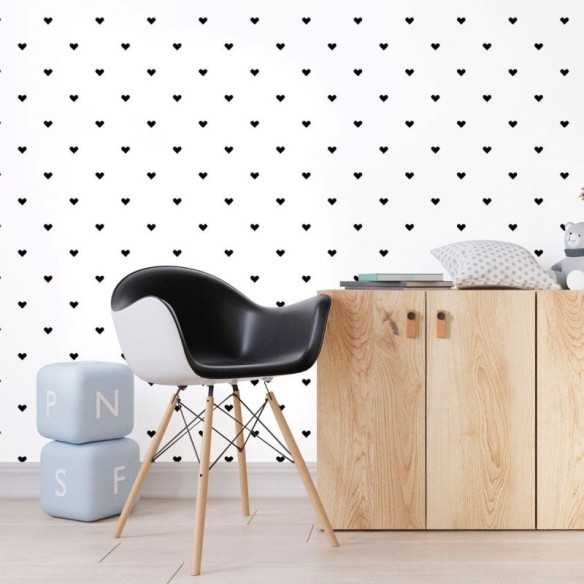 Papel de Parede Adesivo Corações Minimalistas N012037