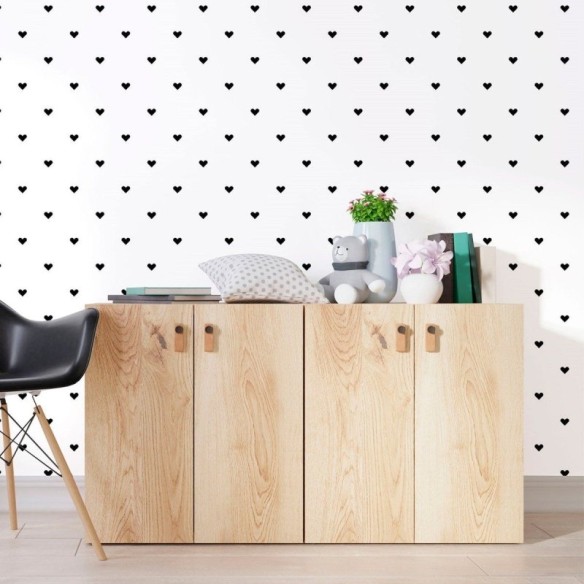Papel de Parede Adesivo Corações Minimalistas N012037