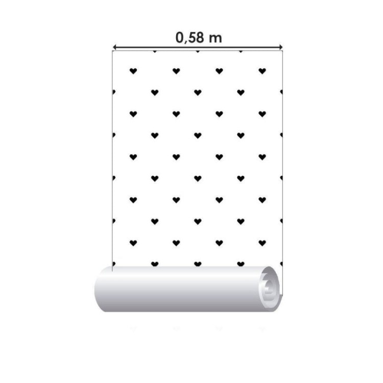 Papel de Parede Adesivo Corações Minimalistas...