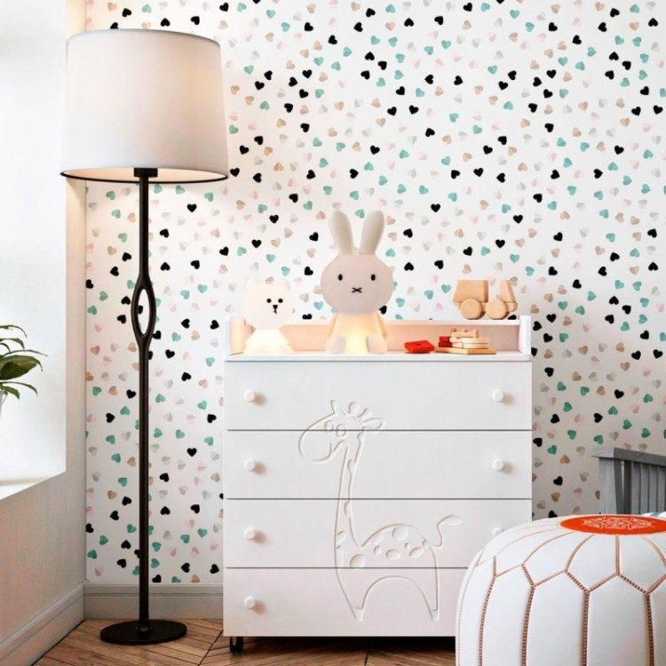 Papel de Parede Adesivo Corações N010138
