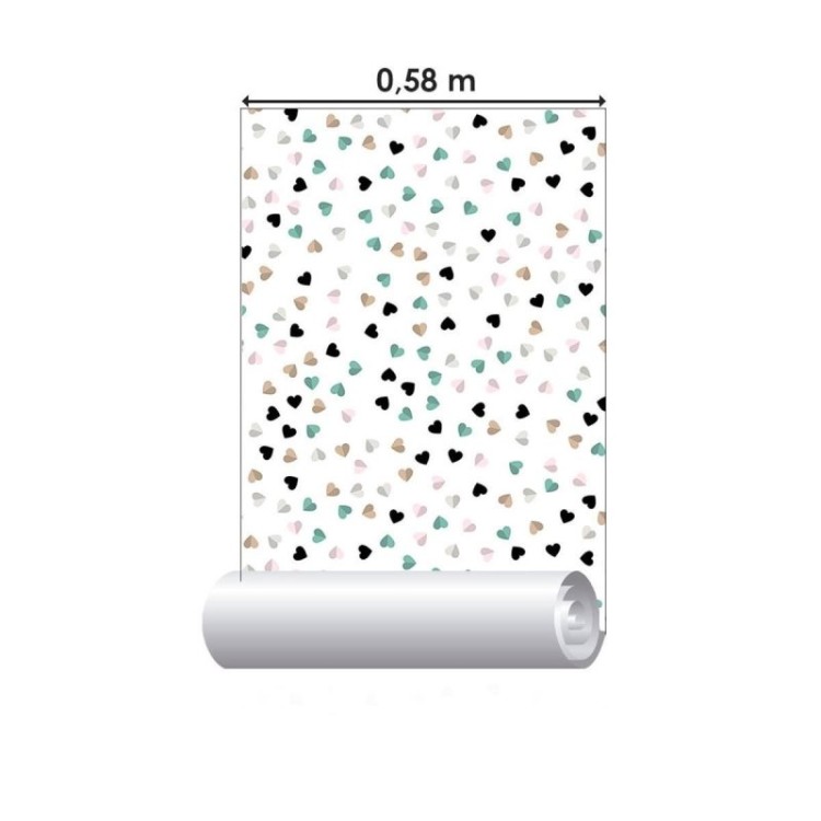 Papel de Parede Adesivo Corações N010138