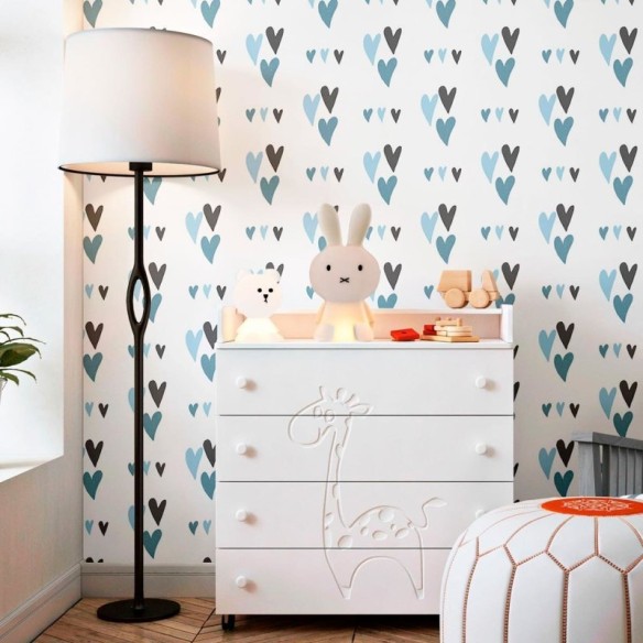 Papel de Parede Adesivo Corações N010163
