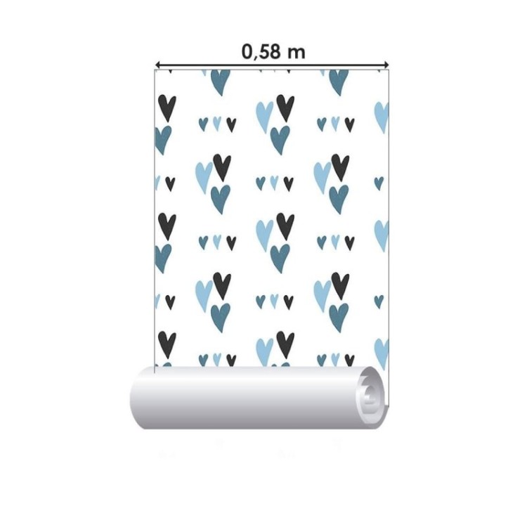 Papel de Parede Adesivo Corações N010163