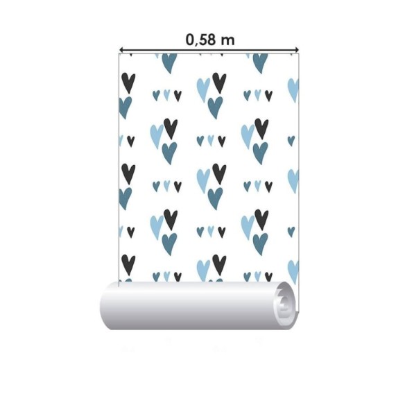 Papel de Parede Adesivo Corações N010163