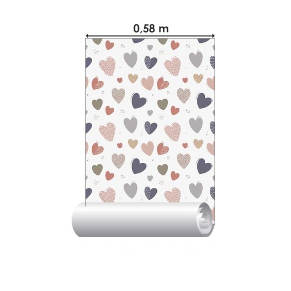 Papel de Parede Adesivo Corações N018091