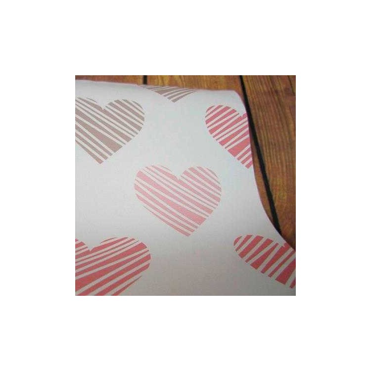 Papel de Parede Adesivo Corações Rosa 144645302