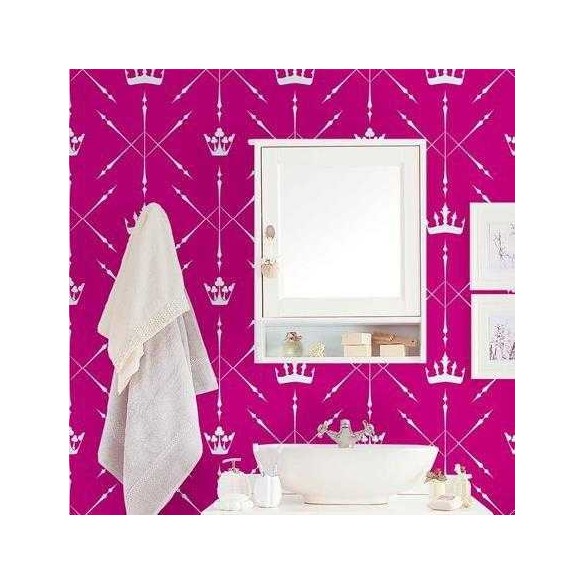 Papel de Parede Adesivo Coroa Rosa 783664594