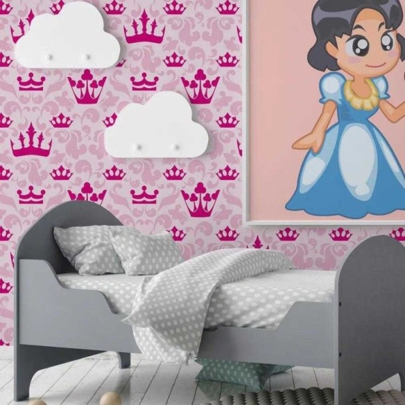 Papel de Parede Adesivo Coroa Rosa 983664594