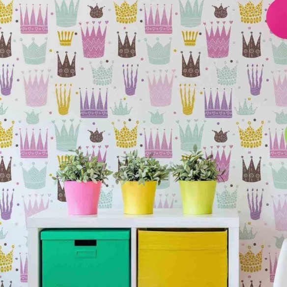 Papel de Parede Adesivo Coroas Coloridas 309481748