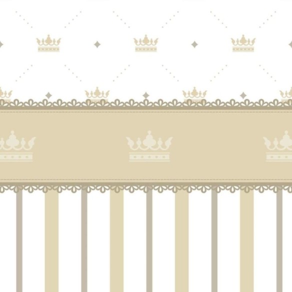 Papel de Parede Adesivo Coroas e Listras N011011