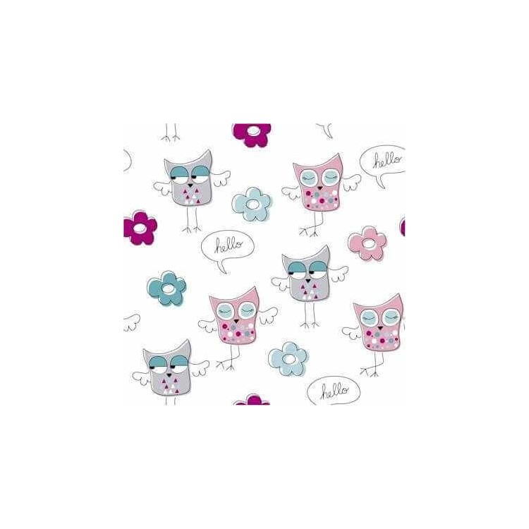 Papel de Parede Adesivo Coruja Flores 283862153