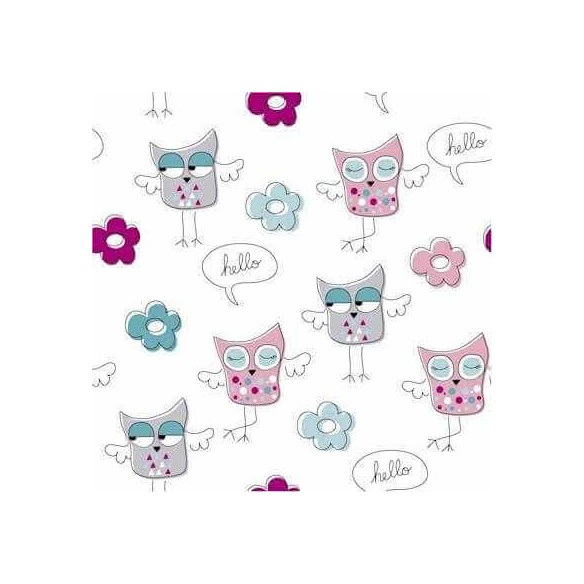 Papel de Parede Adesivo Coruja Flores 283862153