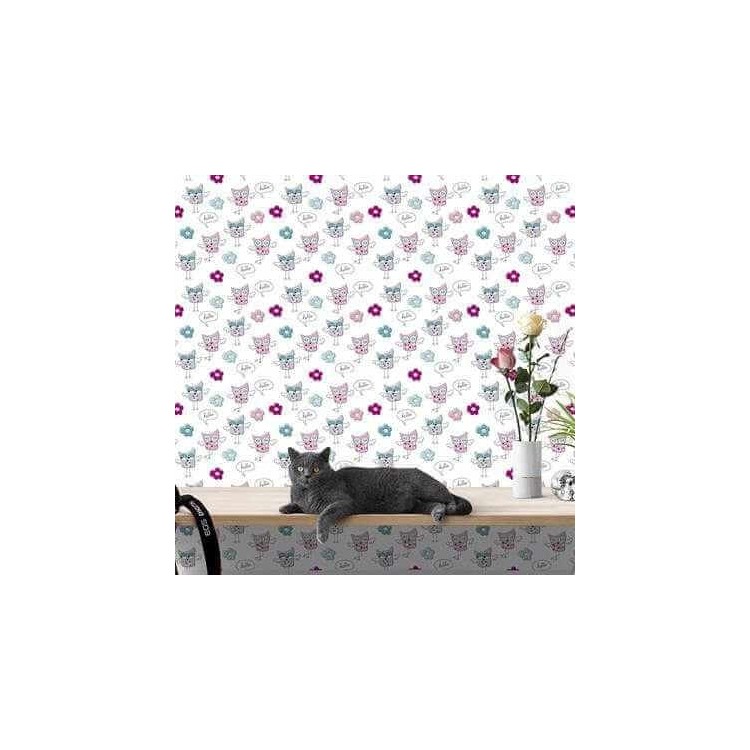 Papel de Parede Adesivo Coruja Flores 283862153